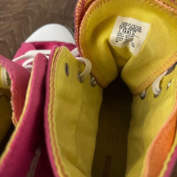 Converse High-tops (Pink, Yellow & Orange) - Picture 8 of 9